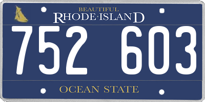 RI license plate 752603