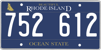 RI license plate 752612