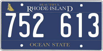 RI license plate 752613