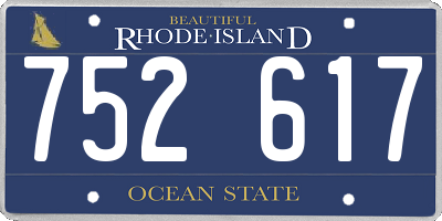 RI license plate 752617