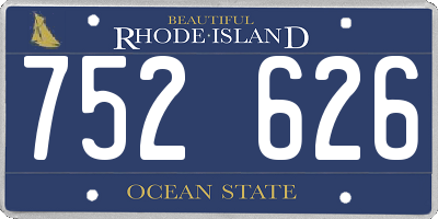 RI license plate 752626