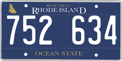 RI license plate 752634