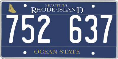 RI license plate 752637