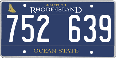 RI license plate 752639
