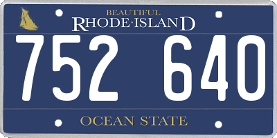RI license plate 752640