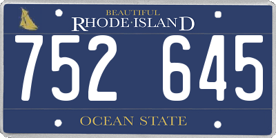 RI license plate 752645