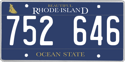 RI license plate 752646