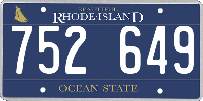 RI license plate 752649