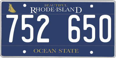 RI license plate 752650