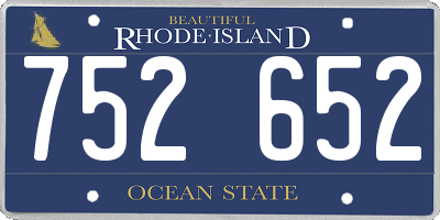 RI license plate 752652