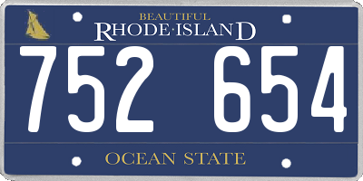 RI license plate 752654
