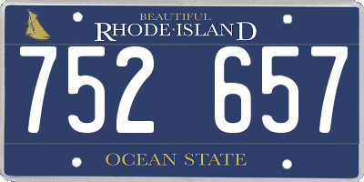 RI license plate 752657