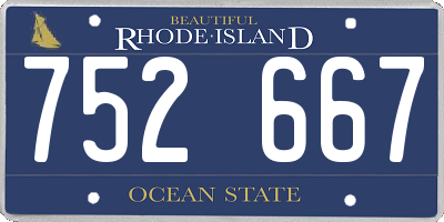 RI license plate 752667