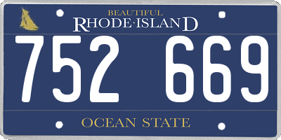 RI license plate 752669