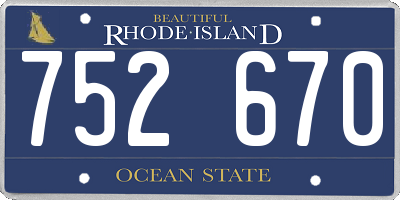 RI license plate 752670