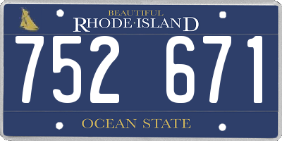RI license plate 752671