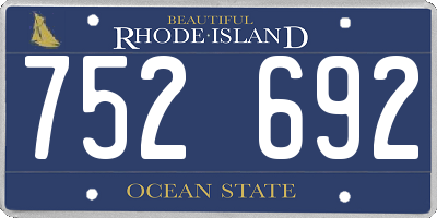 RI license plate 752692