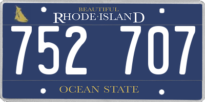 RI license plate 752707