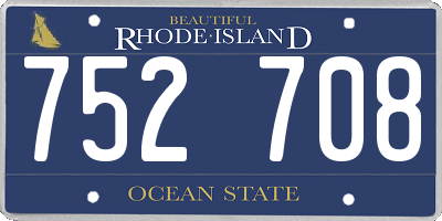 RI license plate 752708