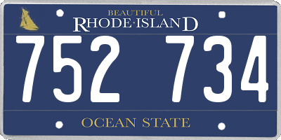 RI license plate 752734