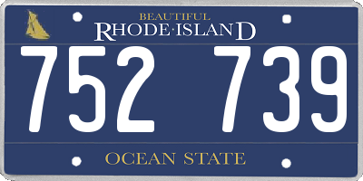 RI license plate 752739