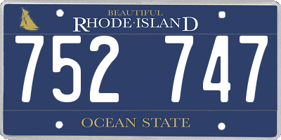 RI license plate 752747