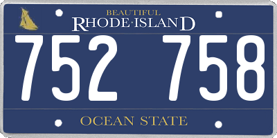 RI license plate 752758