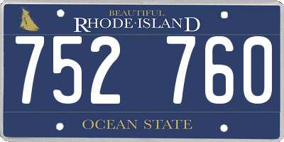 RI license plate 752760