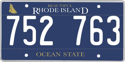 RI license plate 752763