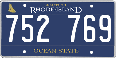 RI license plate 752769