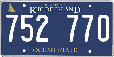 RI license plate 752770