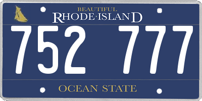 RI license plate 752777