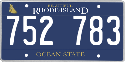 RI license plate 752783
