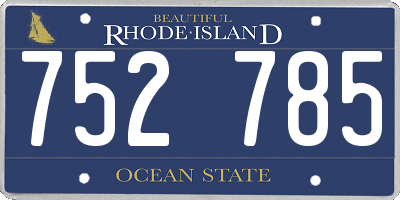 RI license plate 752785