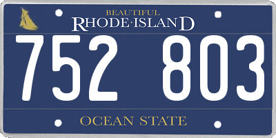 RI license plate 752803