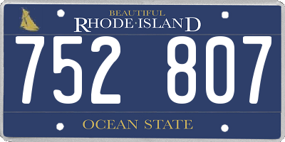 RI license plate 752807
