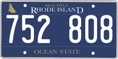 RI license plate 752808