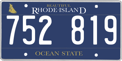 RI license plate 752819