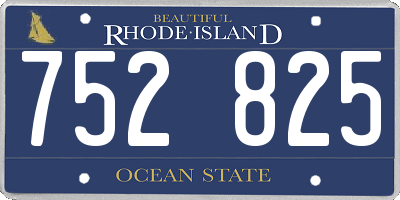 RI license plate 752825