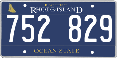 RI license plate 752829