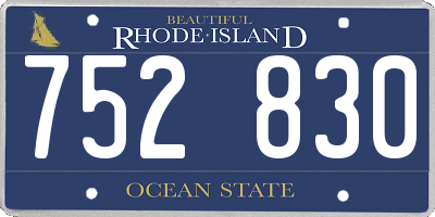 RI license plate 752830