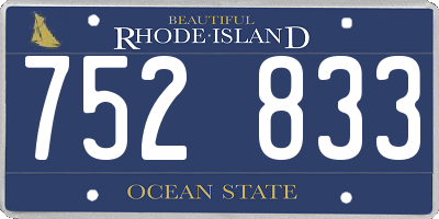 RI license plate 752833