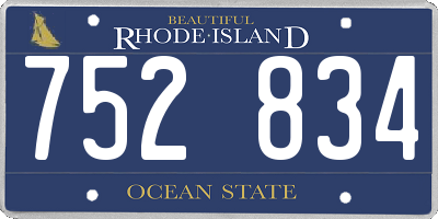 RI license plate 752834