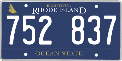 RI license plate 752837