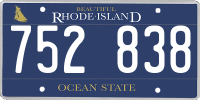 RI license plate 752838