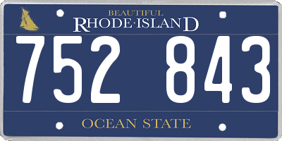 RI license plate 752843