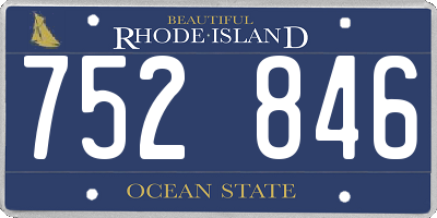 RI license plate 752846