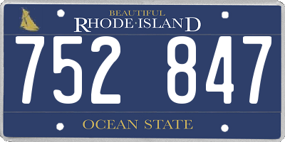 RI license plate 752847