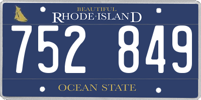 RI license plate 752849