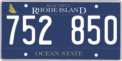RI license plate 752850